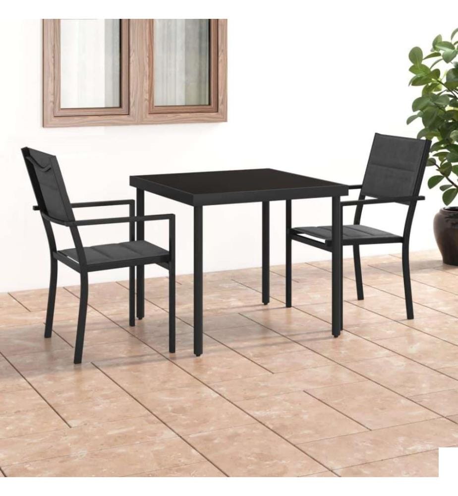 Mobilier de salle à manger d'extérieur 3 pcs Acier