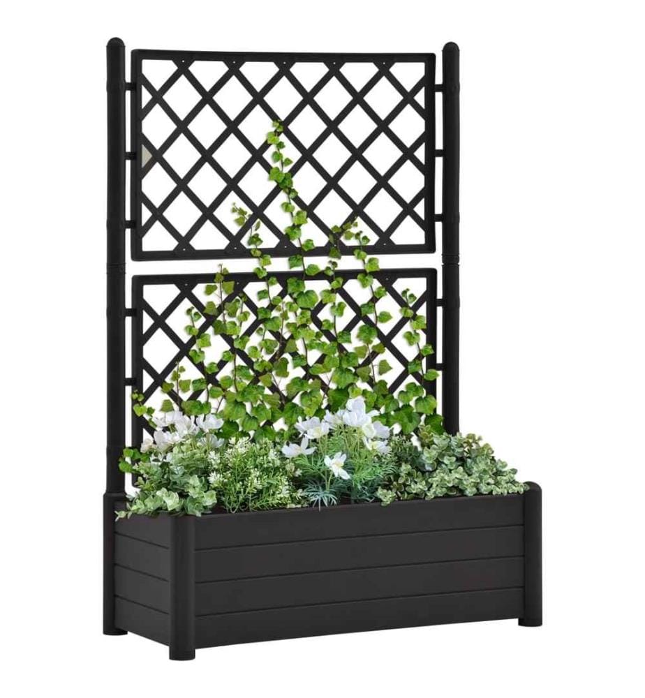 Jardinière avec treillis 100x43x142 cm PP Anthracite