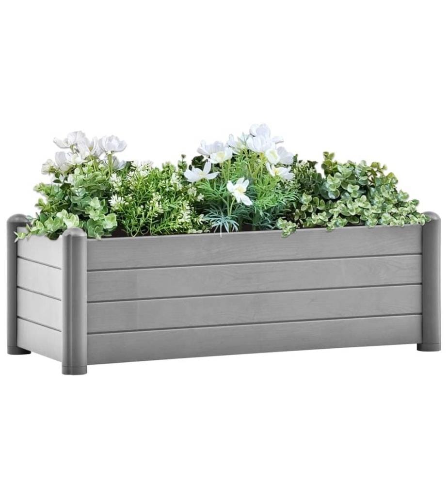 Lit surélevé de jardin PP Gris pierre 100x43x35 cm