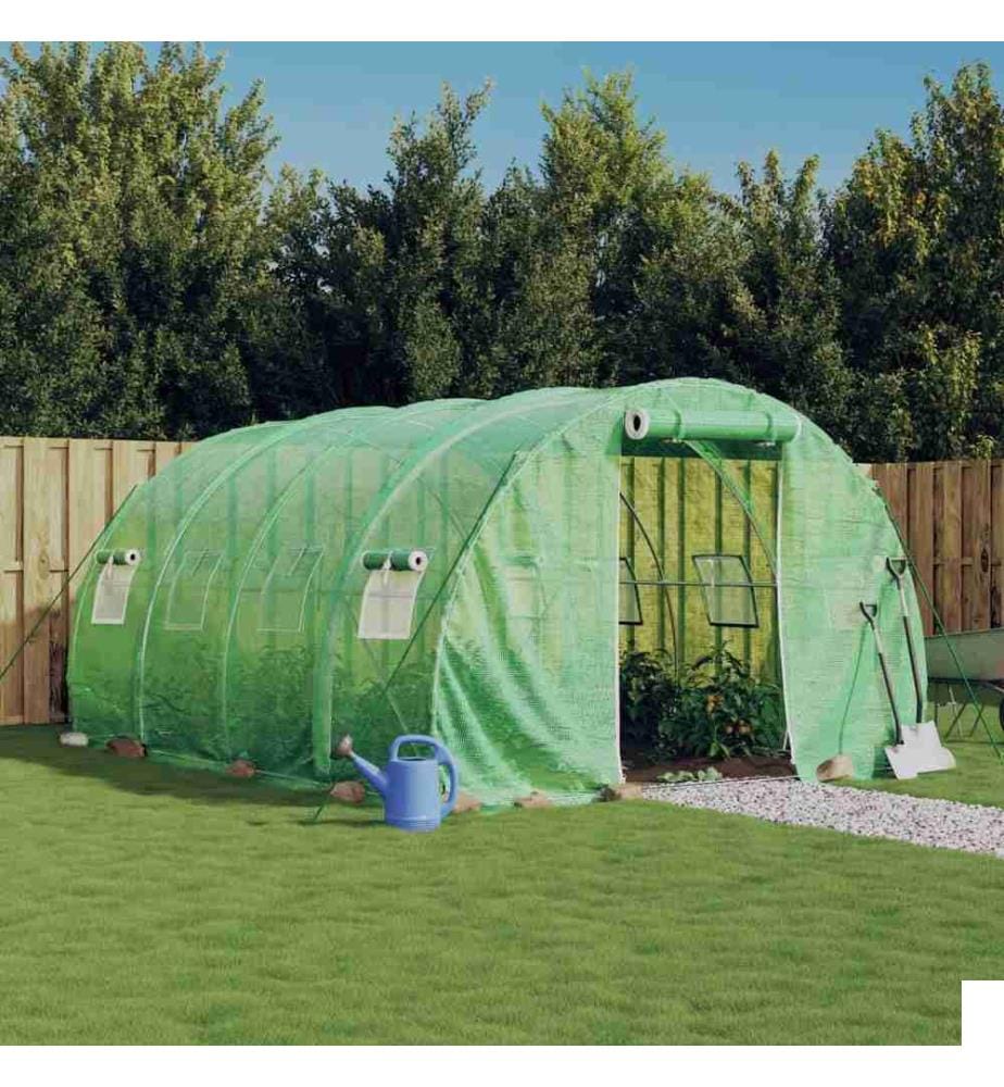 Serre avec cadre en acier vert 12 m² 4x3x2 m