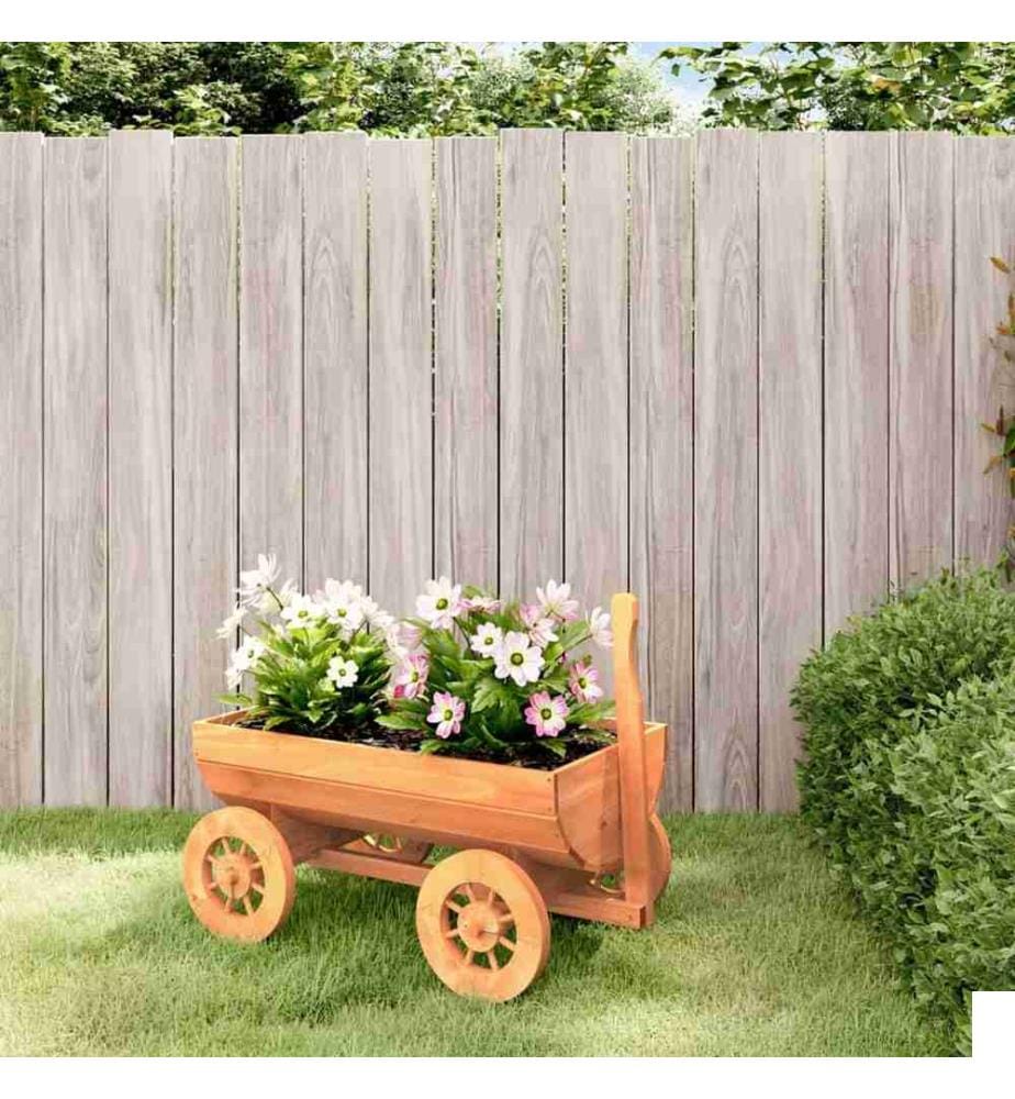Chariot décoratif 70x43x54 cm bois massif de sapin