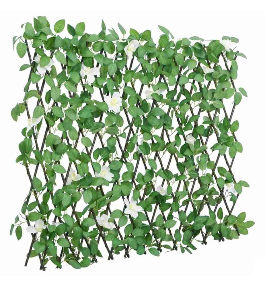 Treillis de lierre artificiel extensible vert 186x30 cm