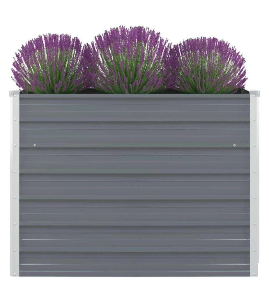 Jardinière 100 x 100 x 77 cm Gris Acier galvanisé