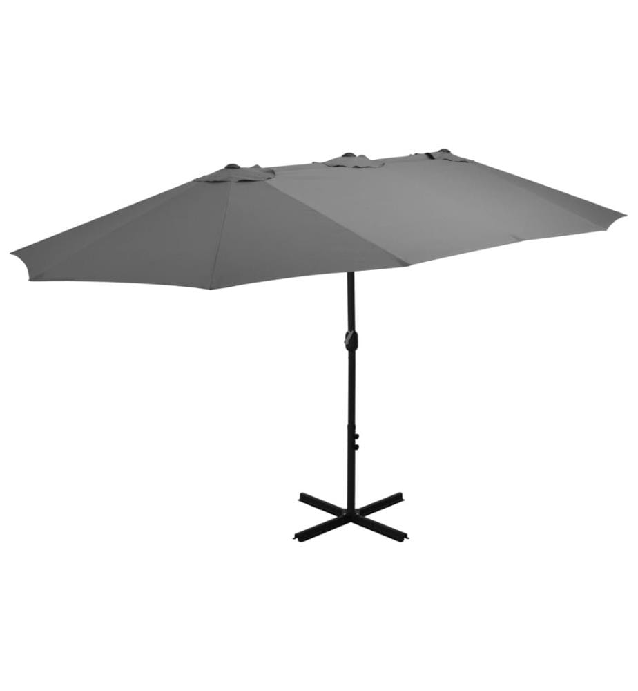 Parasol d'extérieur poteau en aluminium 460 x 270 cm anthracite