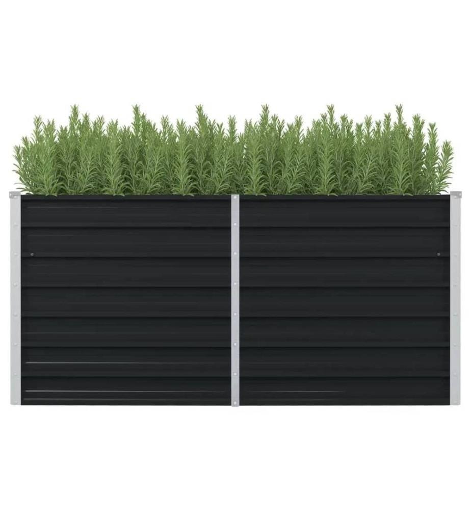 Jardinière surélevée Anthracite 160x80x77 cm Acier galvanisé