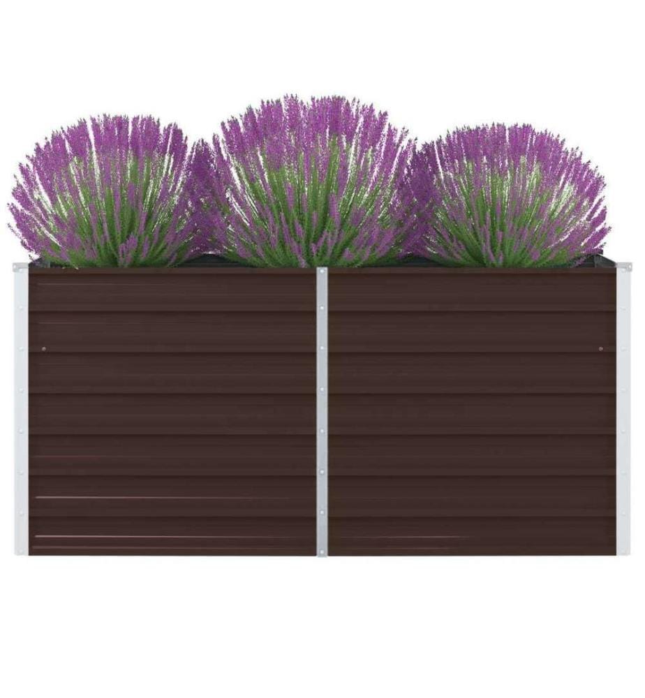 Jardinière 160 x 80 x 45 cm Acier galvanisé Marron