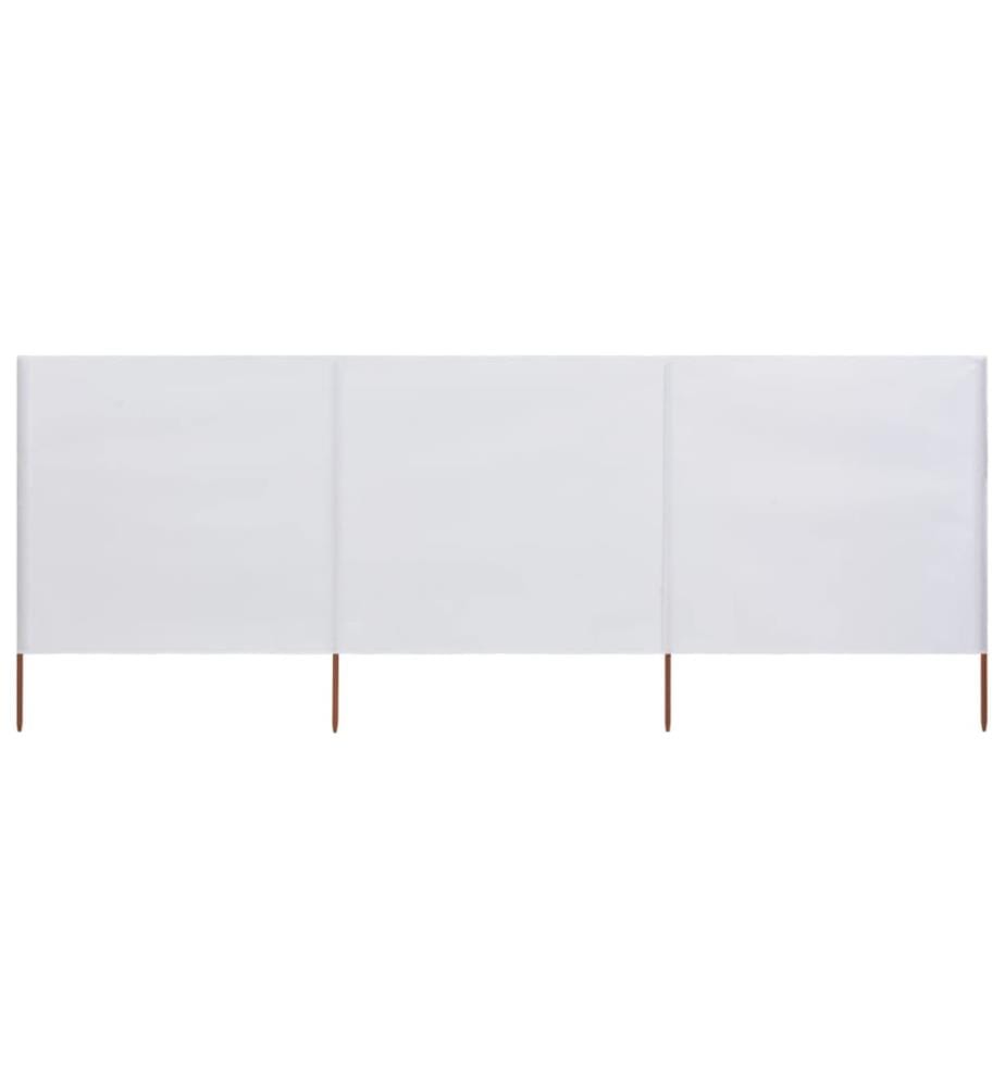 Paravent 3 panneaux Tissu 400 x 160 cm Blanc sable