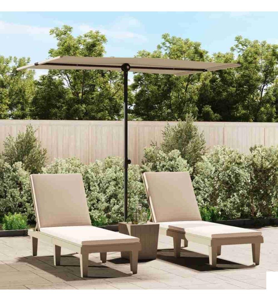 Parasol d'extérieur avec mât en aluminium 2x1,5 m Taupe