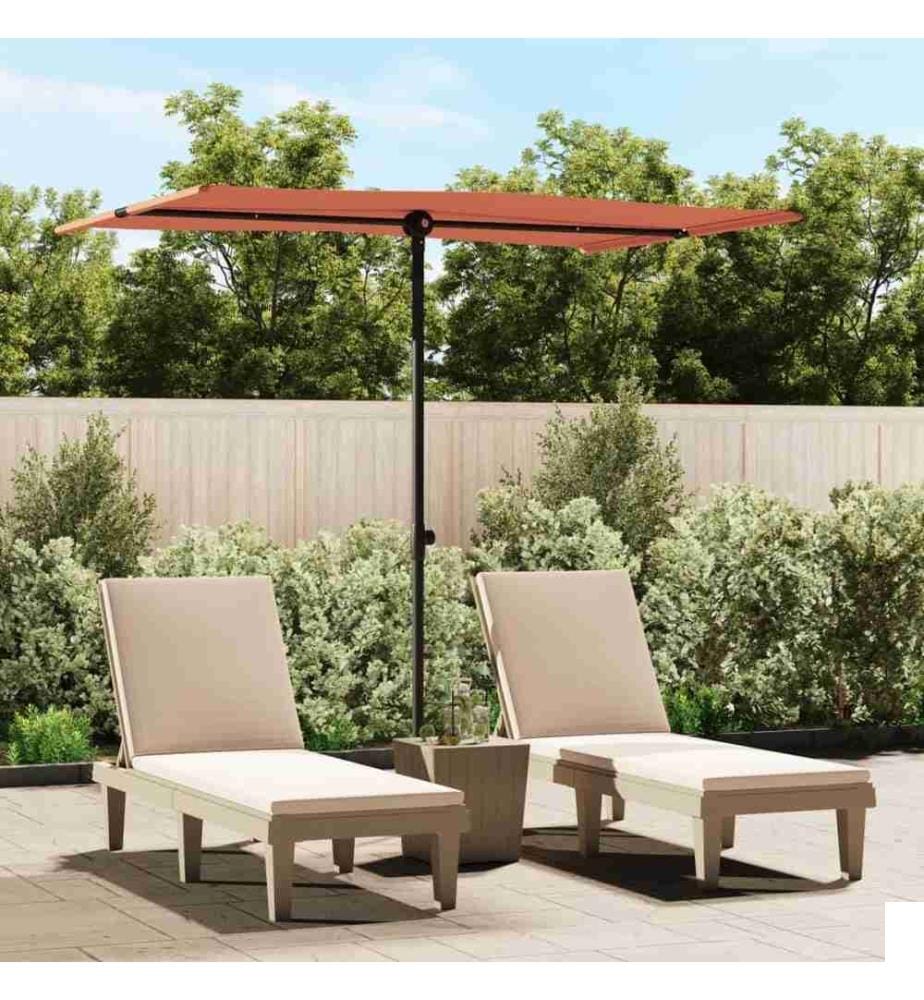 Parasol d'extérieur avec mât en aluminium 2x1,5 m Terre cuite