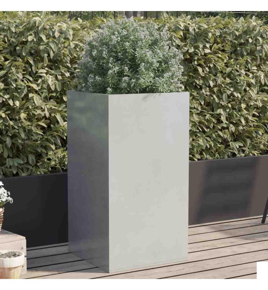Jardinière argenté 42x38x75 cm acier inoxydable
