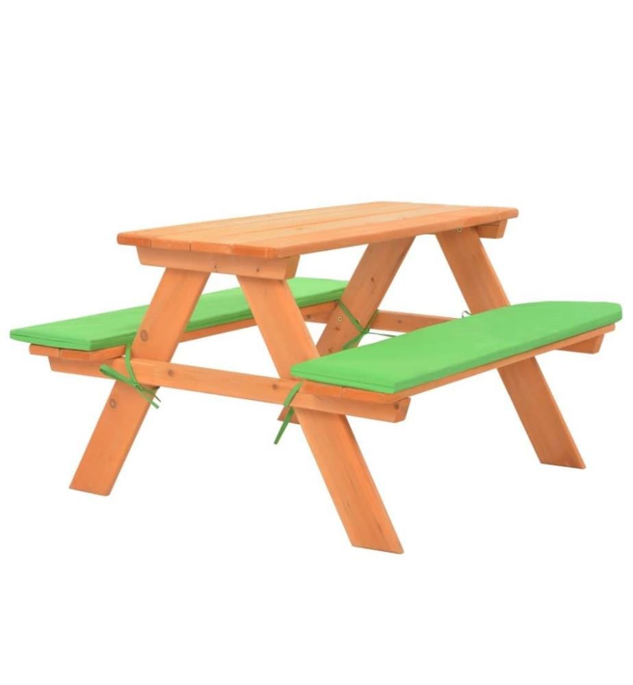 Table de pique-nique pour enfants avec bancs 89x79x50 cm Sapin