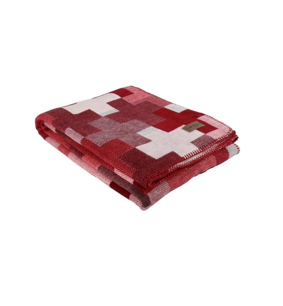 ESKIMO - Couverture Swiss Art Croix suisse 150 x 200 cm, Rouge/Blanc