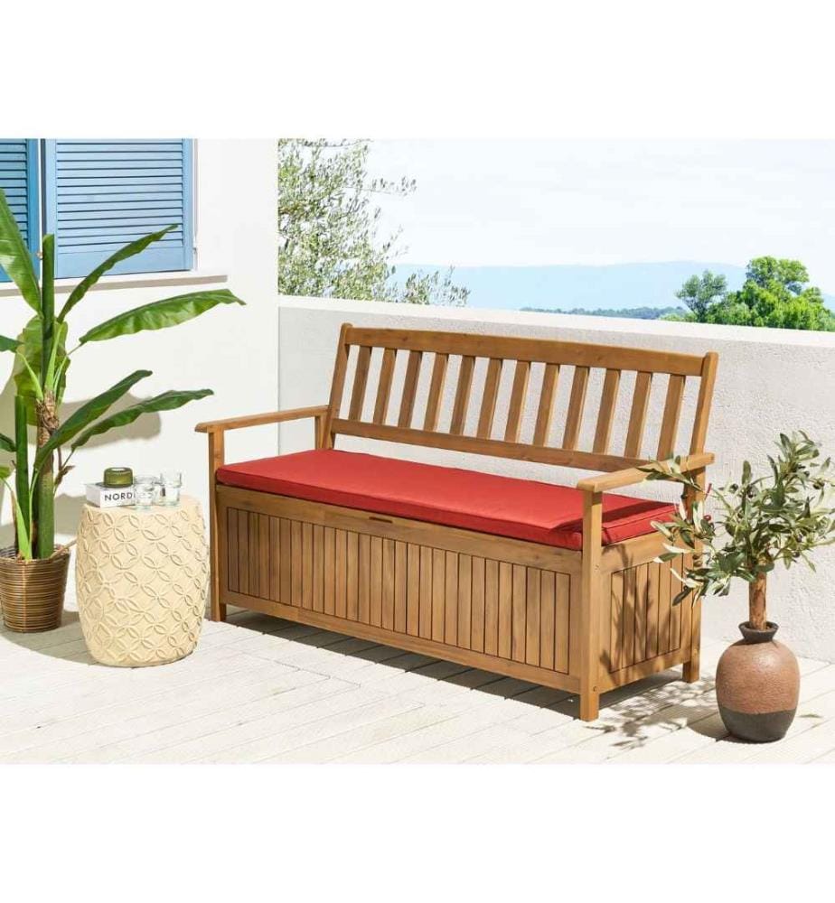Coussin d'extérieur en tissu rouge 45 x 148 cm jardin terrasse patio balcon extérieur