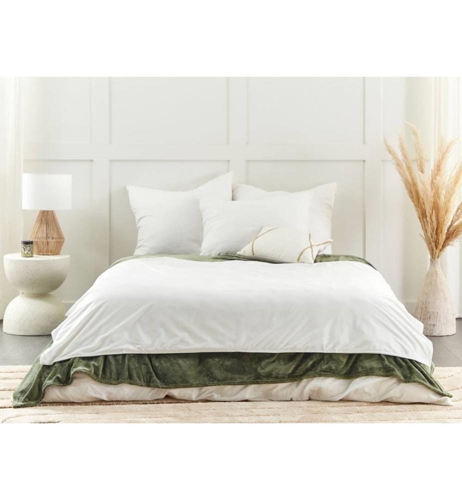 Housse de couette pour couverture lestée Blanc Tissu polyester 120 x 180 cm Motif uni Design moderne Textile de chambre à coucher