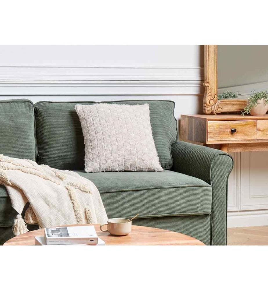 Coussin décoratif Beige Motif tricoté 45 x 45 cm Carré Moderne pour salon Chambre Canapé Fauteuil Lit
