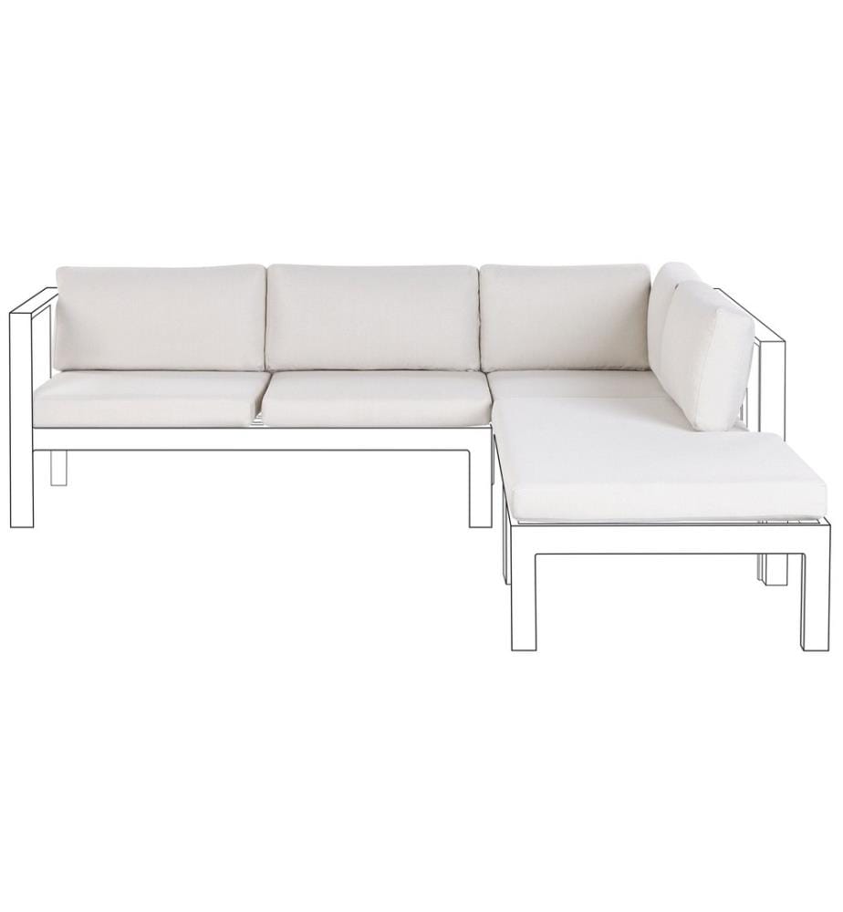 Set de Housses de Coussin pour Salon de Jardin Blanc Cassé en Polyester Hydrofuges Protection UV avec Fermeture Glissière