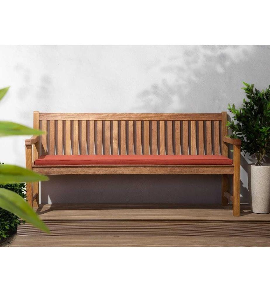 Coussin d'Assise Confortable 169 x 50 cm pour Banc de Jardin en Tissu Rouge Résistant aux Rayons UV