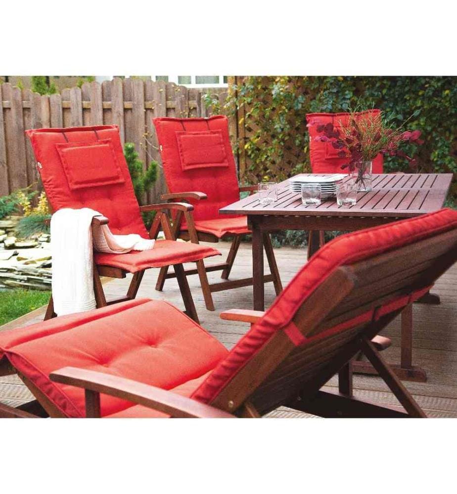 Coussin d'Assise Confortable pour Chaise de Jardin en Tissu Rouge Clair Résistant aux Rayons UV