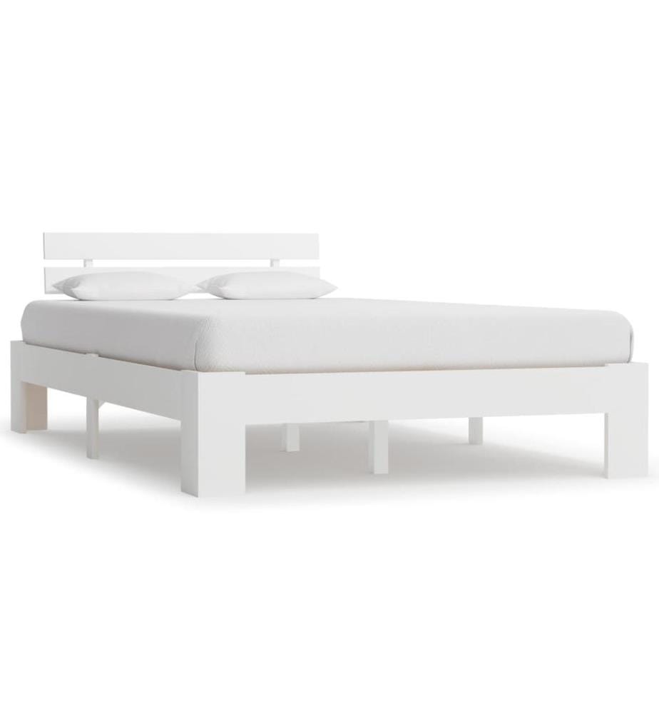 Cadre de lit sans matelas blanc 140x200 cm bois de pin massif