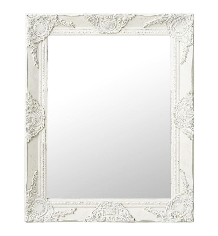 Miroir mural style baroque 50x60 cm Blanc