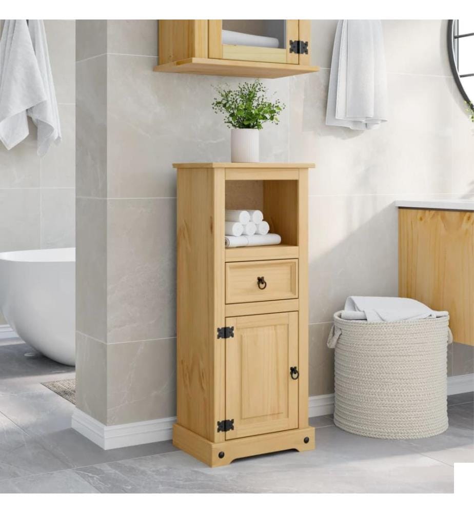 Armoire de salle de bain Corona 45x33x110 cm bois de pin massif