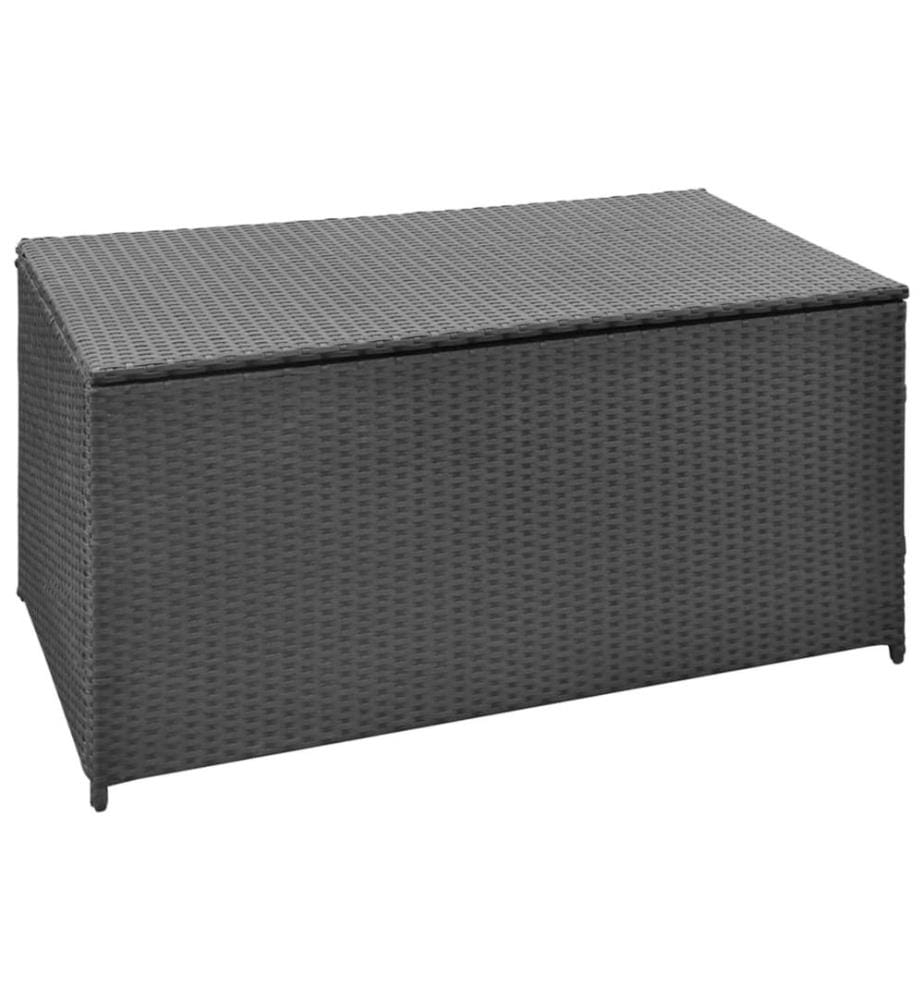 Boîte de rangement de jardin noir 120x50x60 cm résine tressée