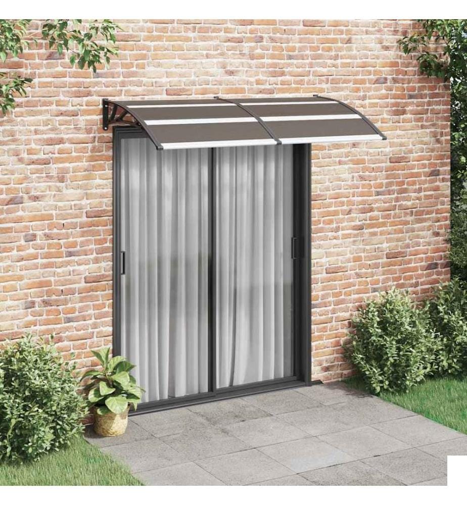 Auvent de porte Noir 200x100 cm PC