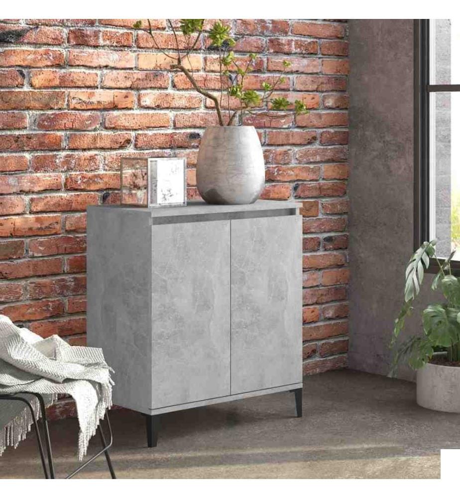 Buffet Gris béton 60x35x70 cm Aggloméré