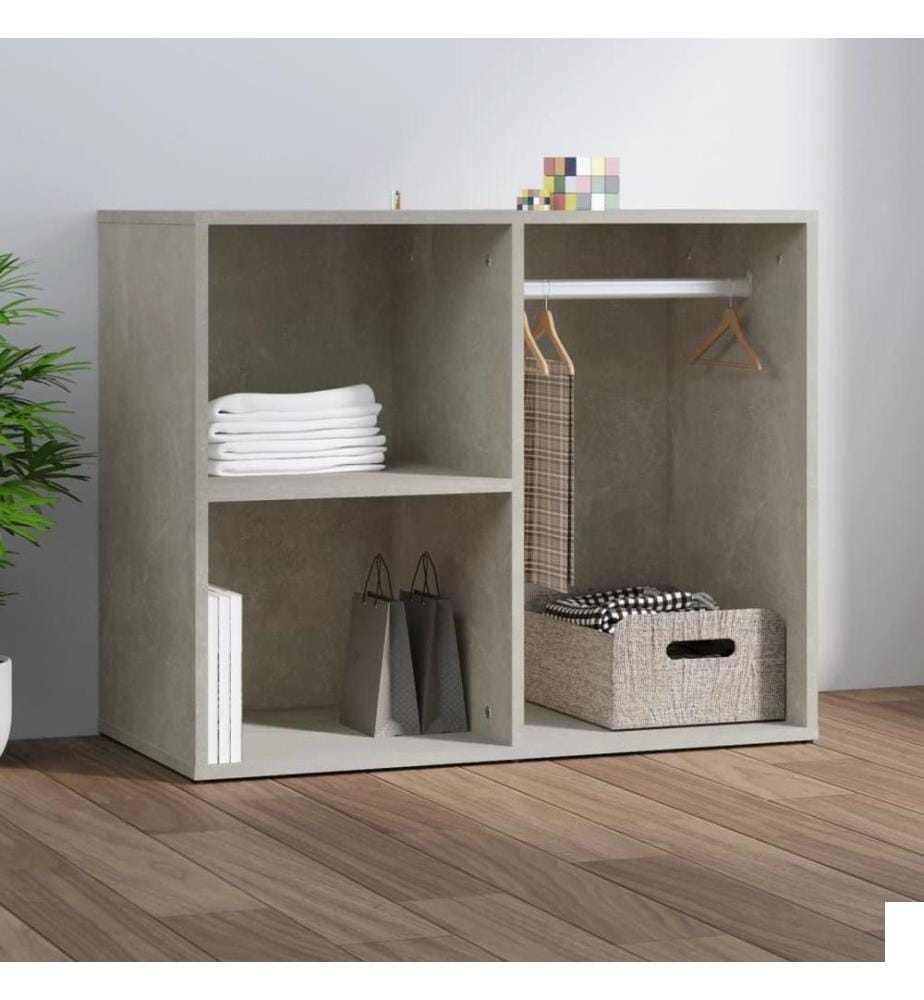 Armoire de dressing Gris béton 80x40x65 cm Bois d'ingénierie
