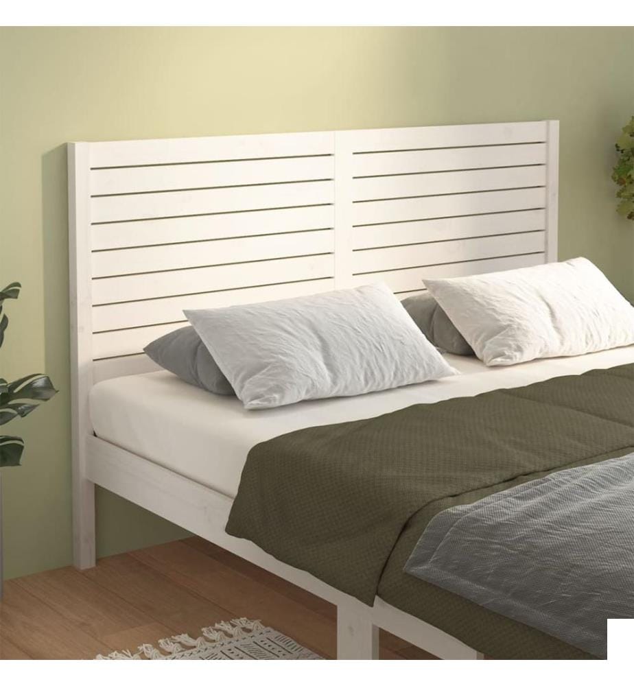 Tête de lit Blanc 186x4x100 cm Bois massif de pin