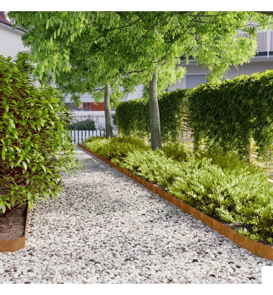 Bordures de pelouse 10 pcs 10x103 cm acier corten flexible
