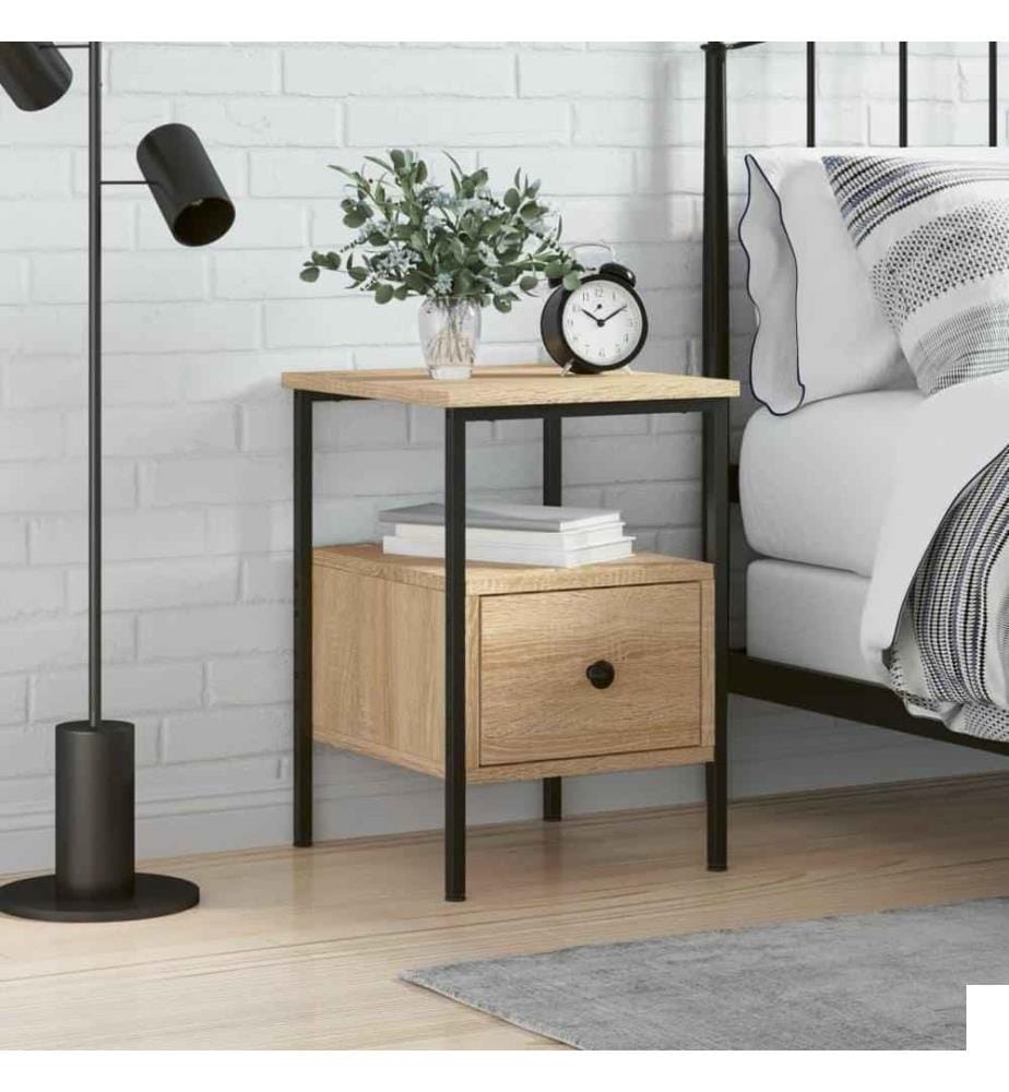 Table de chevet chêne sonoma 34x36x50 cm bois d'ingénierie