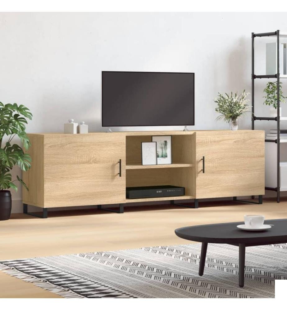 Meuble TV chêne sonoma 150x30x50 cm bois d'ingénierie