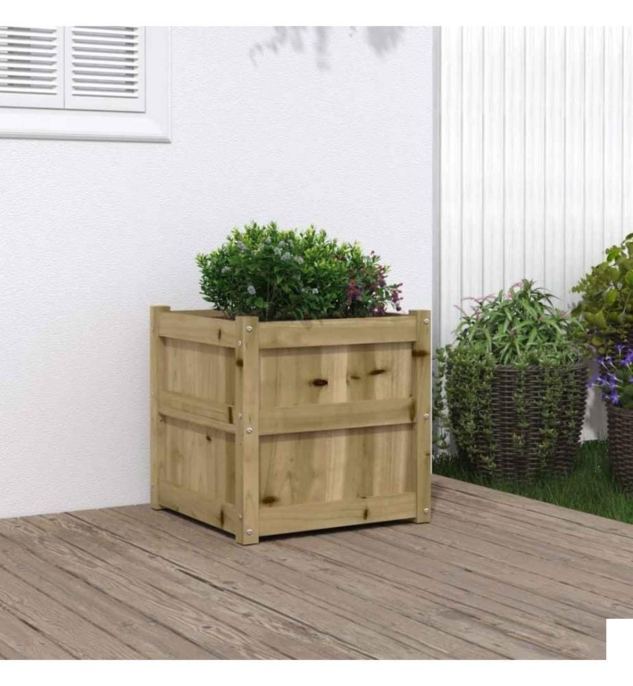 Jardinière 50x50x50 cm bois de pin imprégné