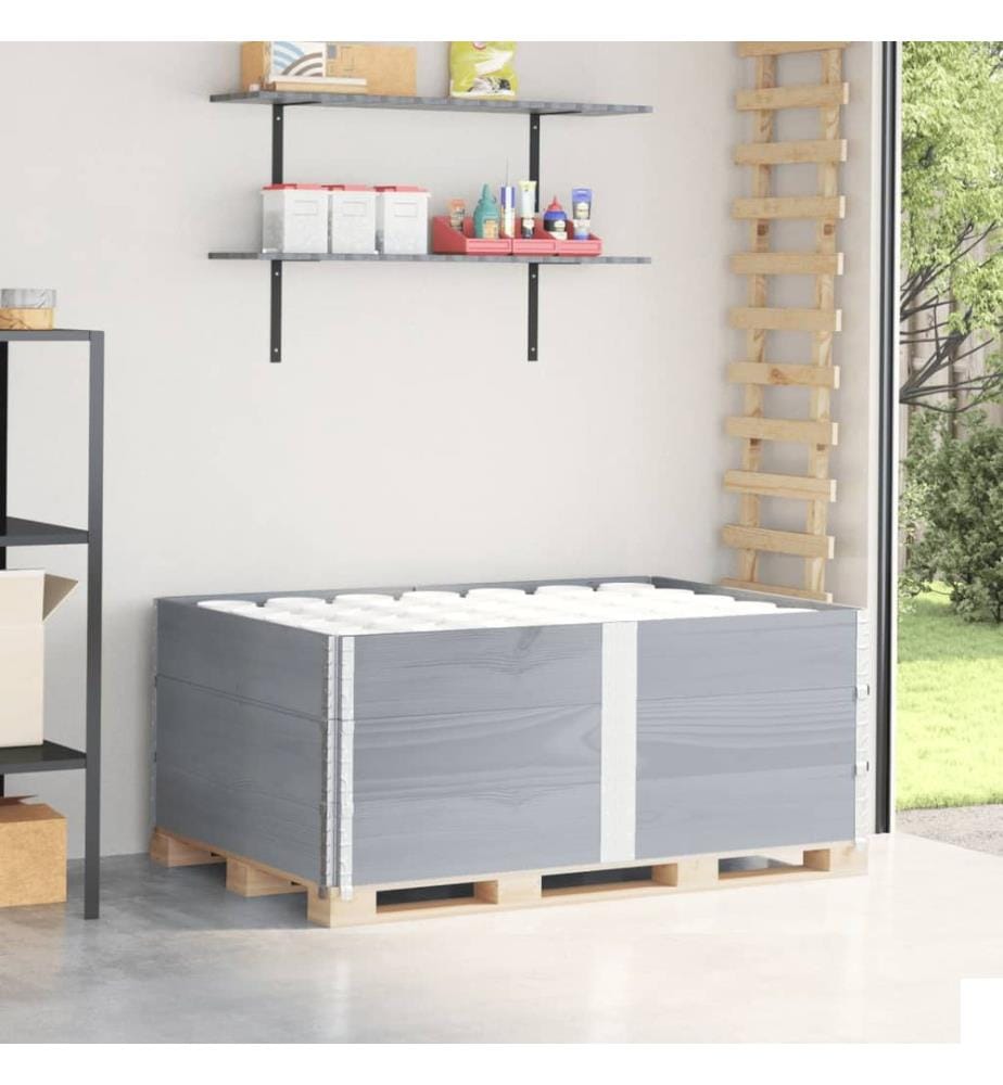 Colliers de palette 3 pcs gris 150x100 cm bois de pin solide