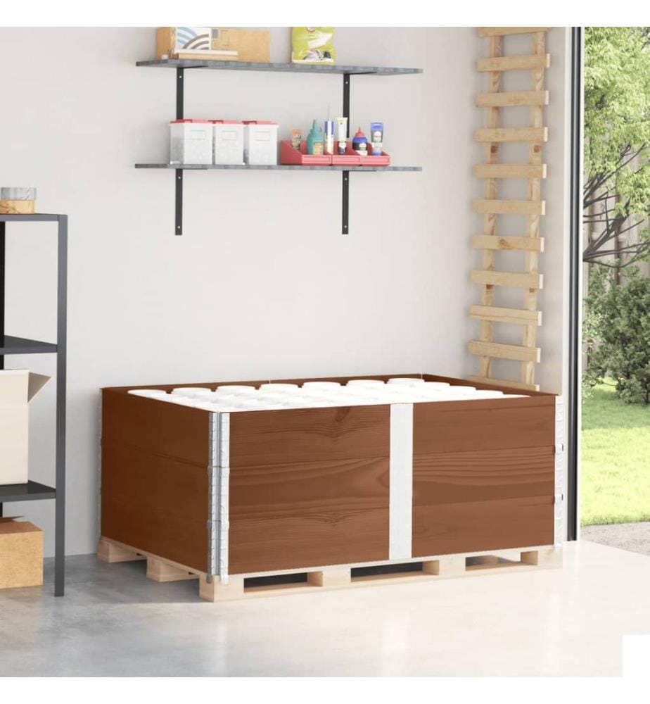 Colliers de palette 3 pcs marron 150x100 cm bois de pin solide