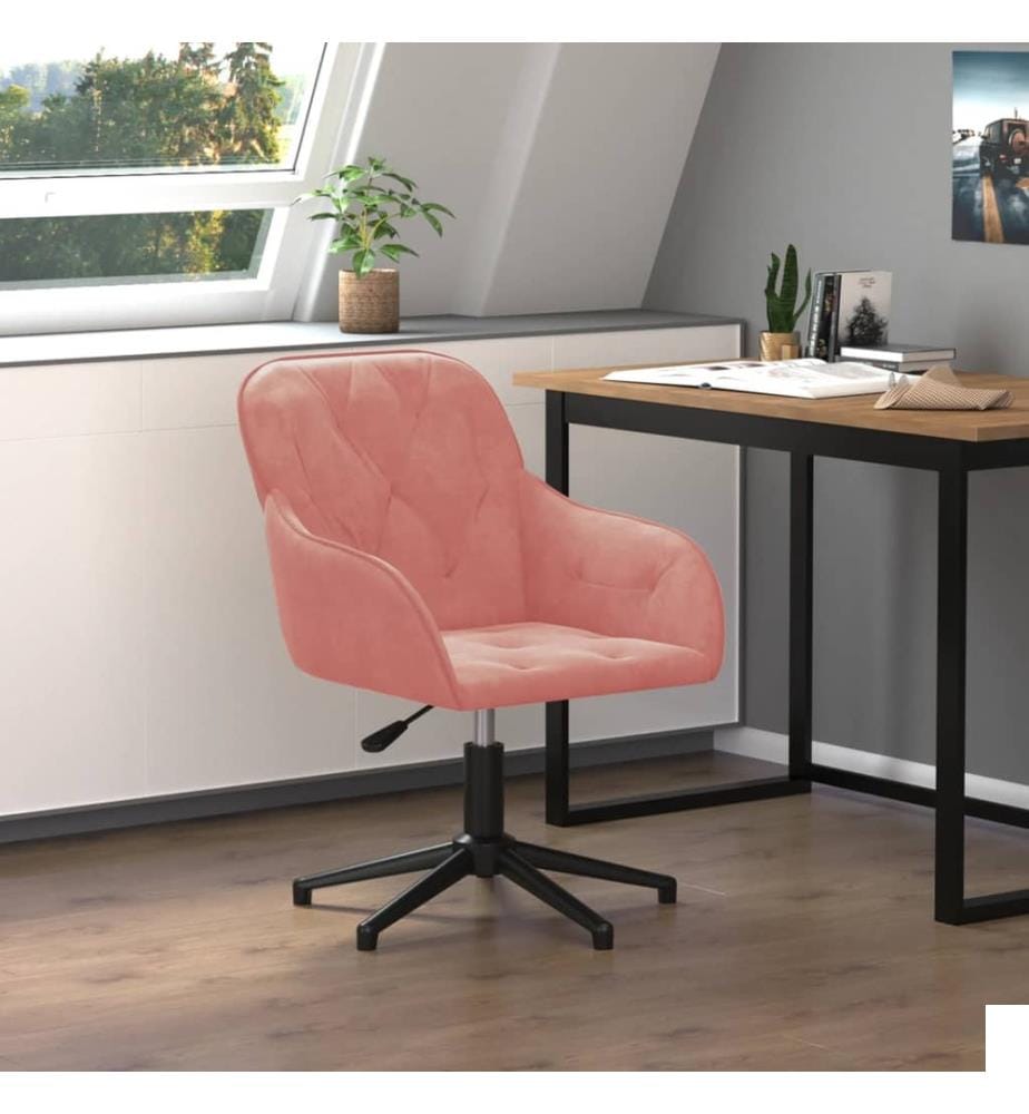 Chaise pivotante de bureau Rose Velours