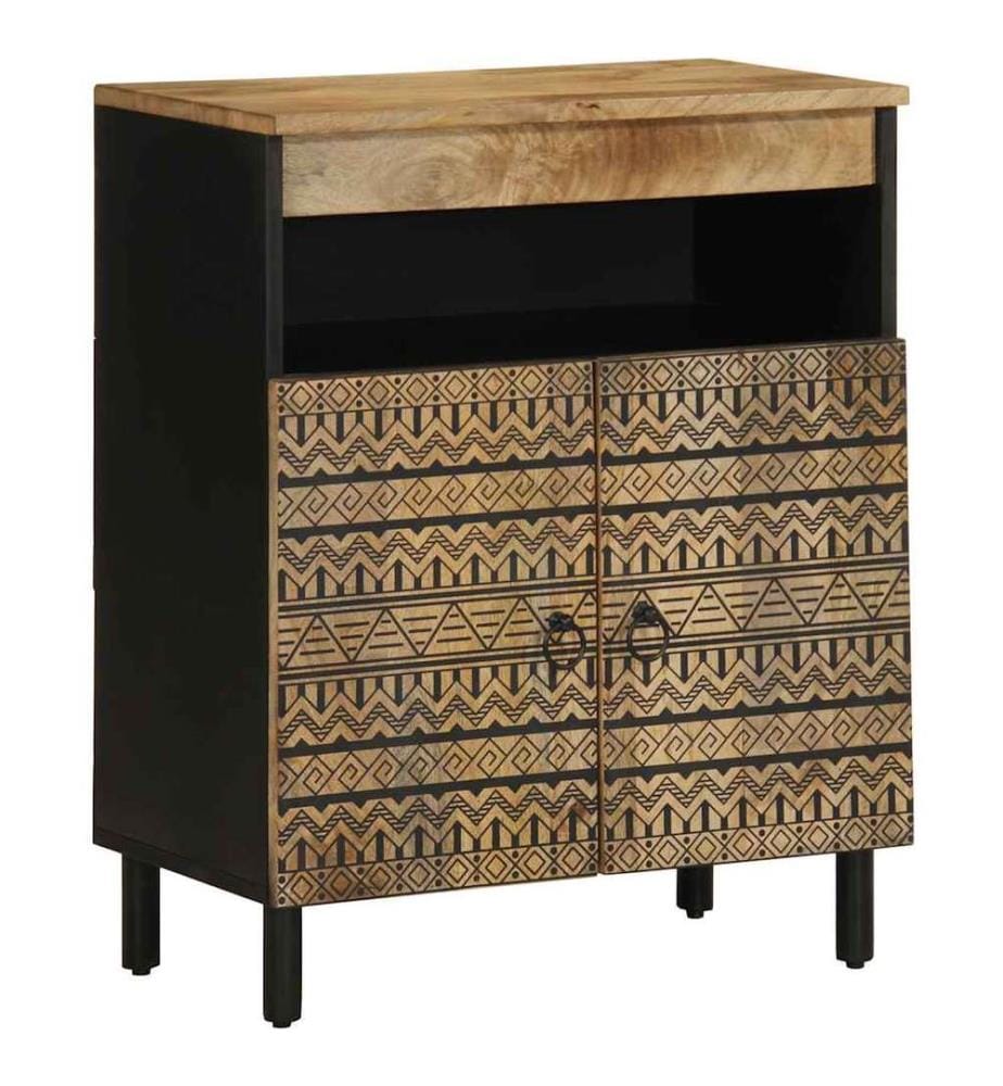 Buffet 60x33,5x75 cm bois de manguier brut massif