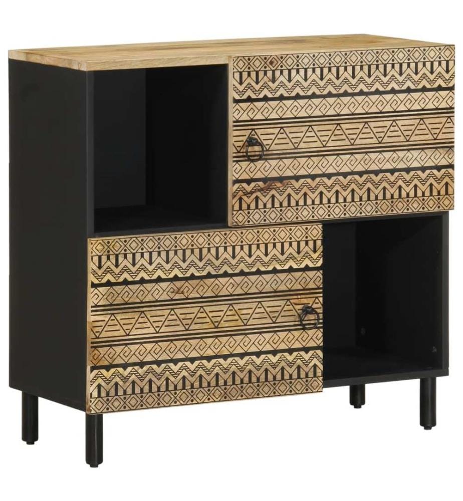 Buffet 80x33,5x75 cm bois de manguier brut massif