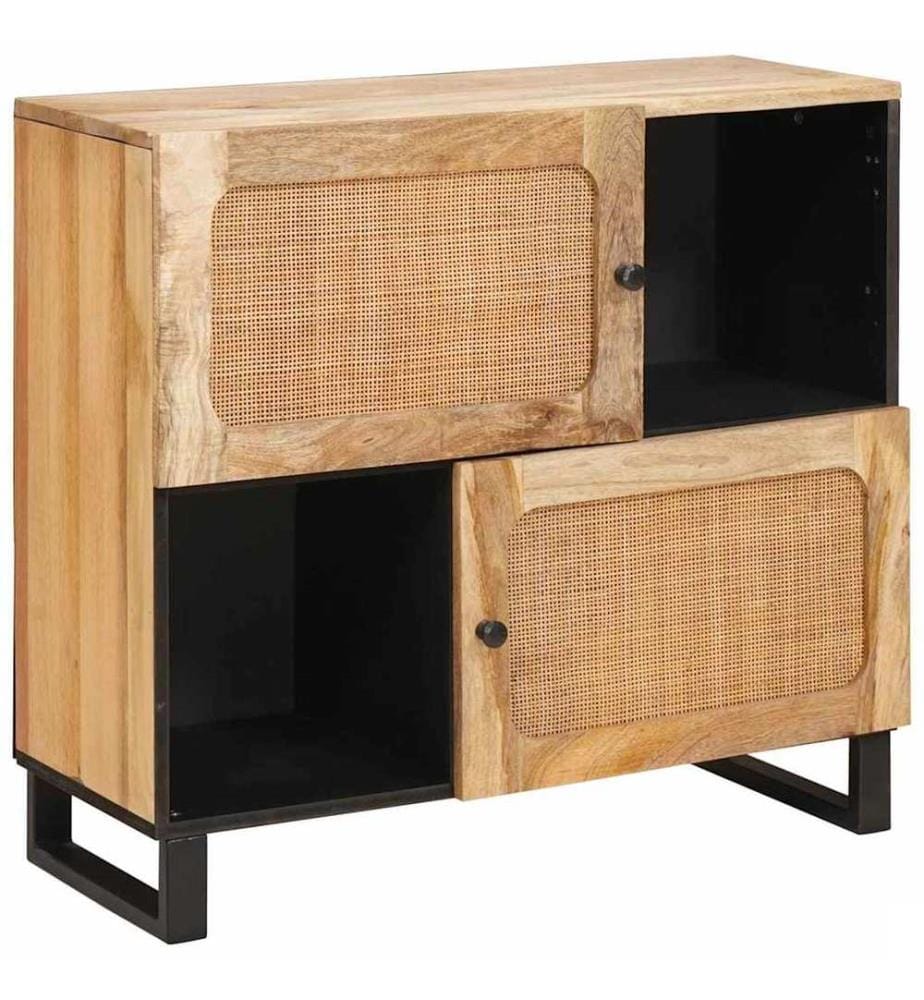Buffet avec porte Marron 80 x 33 x 75 cm Bois de mangue massif