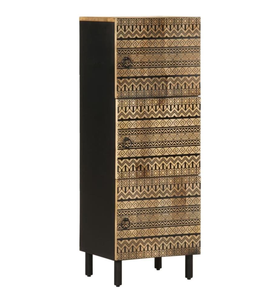 Buffet haut 40x33,5x110 cm bois de manguier brut massif