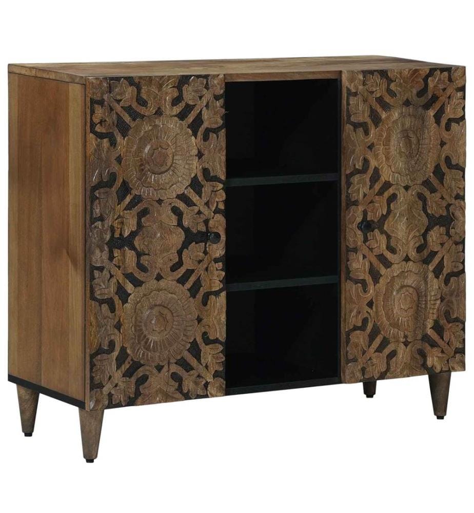 Buffet Marron 90 x 33,5 x 75 cm Bois de mangue massif
