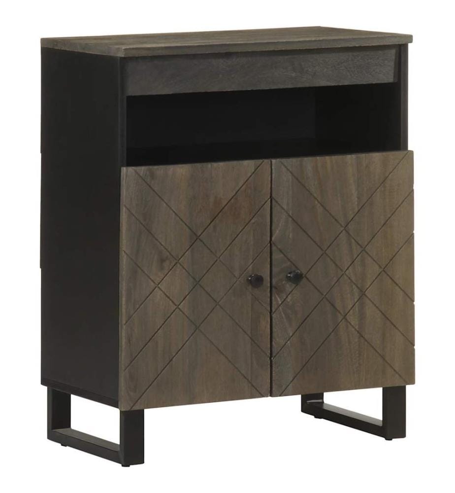 Buffet noir 60x33x75 cm bois massif de manguier