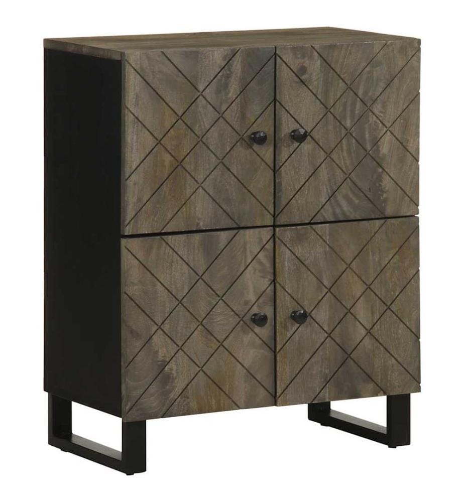 Buffet noir 60x33x75 cm bois massif de manguier
