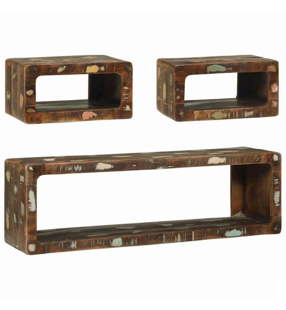 Ensemble meuble TV 3 pcs Bois massif de récupération