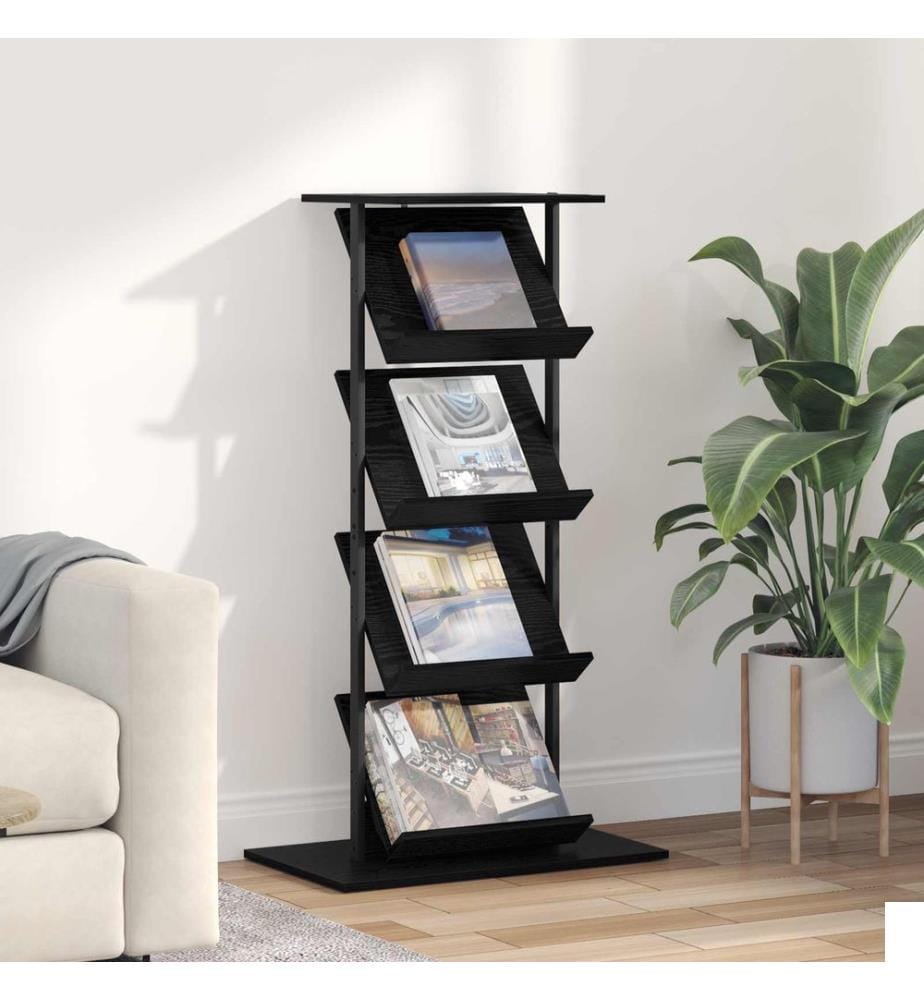 Étagère à magazines avec étagère Chêne noir 68 x 40 x 123,5 cm