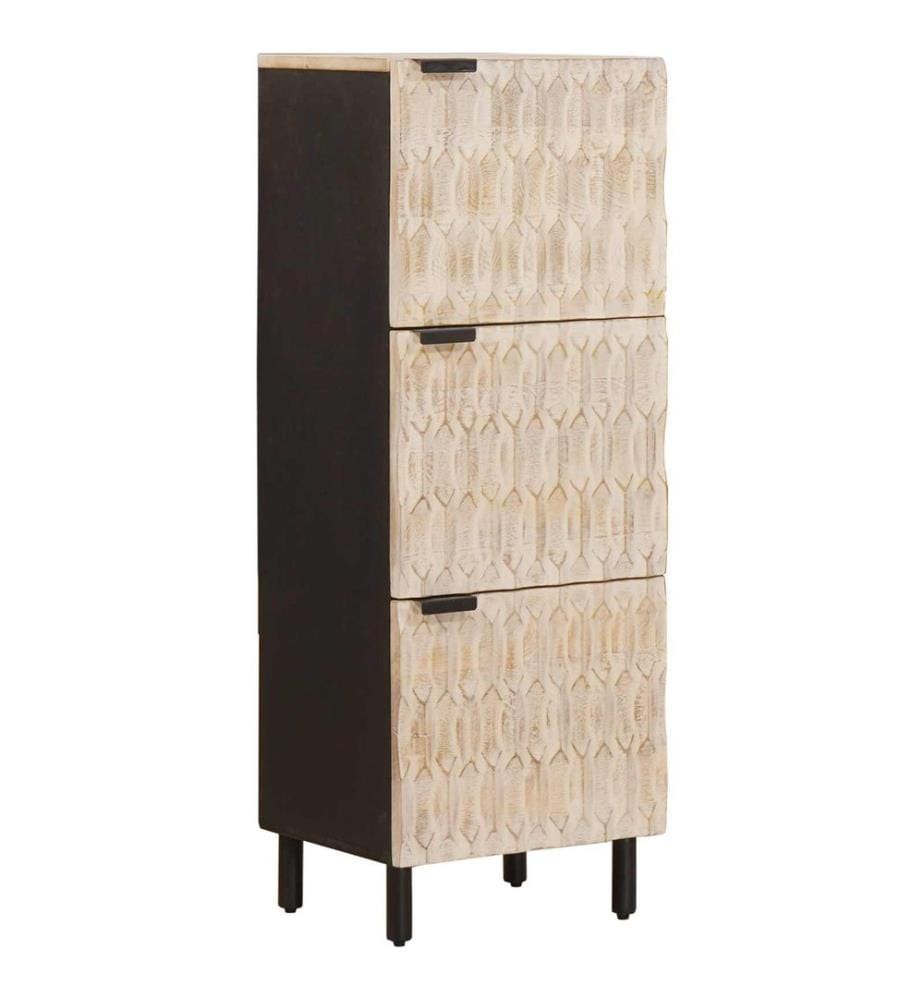 Haut Armoire avec porte Finition Lavage Blanc 40 x 33 x 110 cm