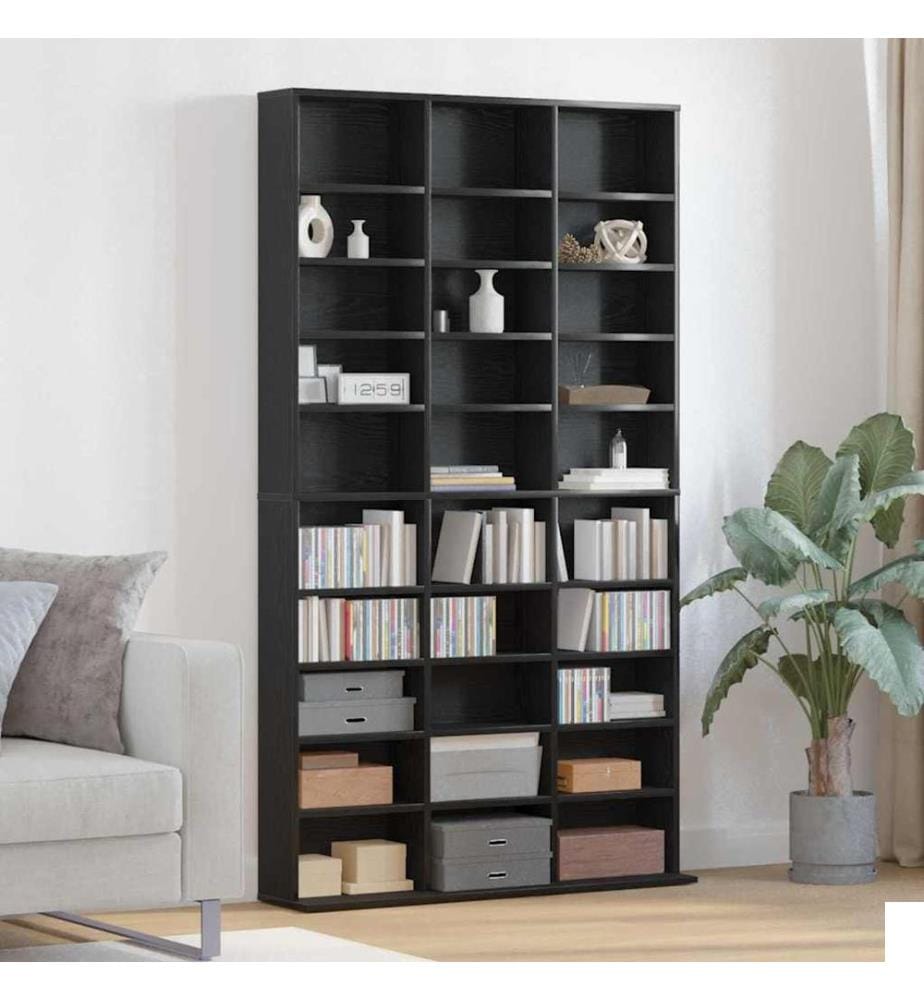 Meuble CD Chêne noir 101 x 23 x 177,5 cm Bois d'ingénierie