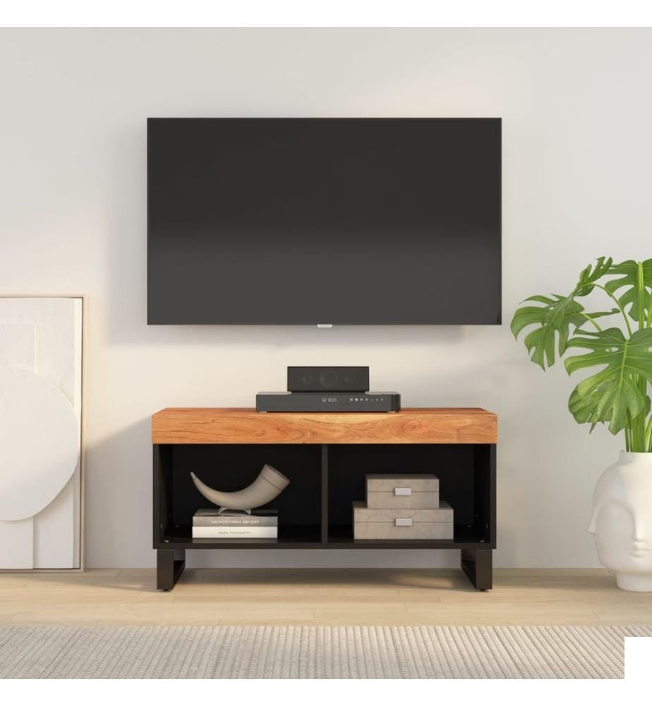 Meuble TV 85x33x43,5 cm bois d'acacia massif
