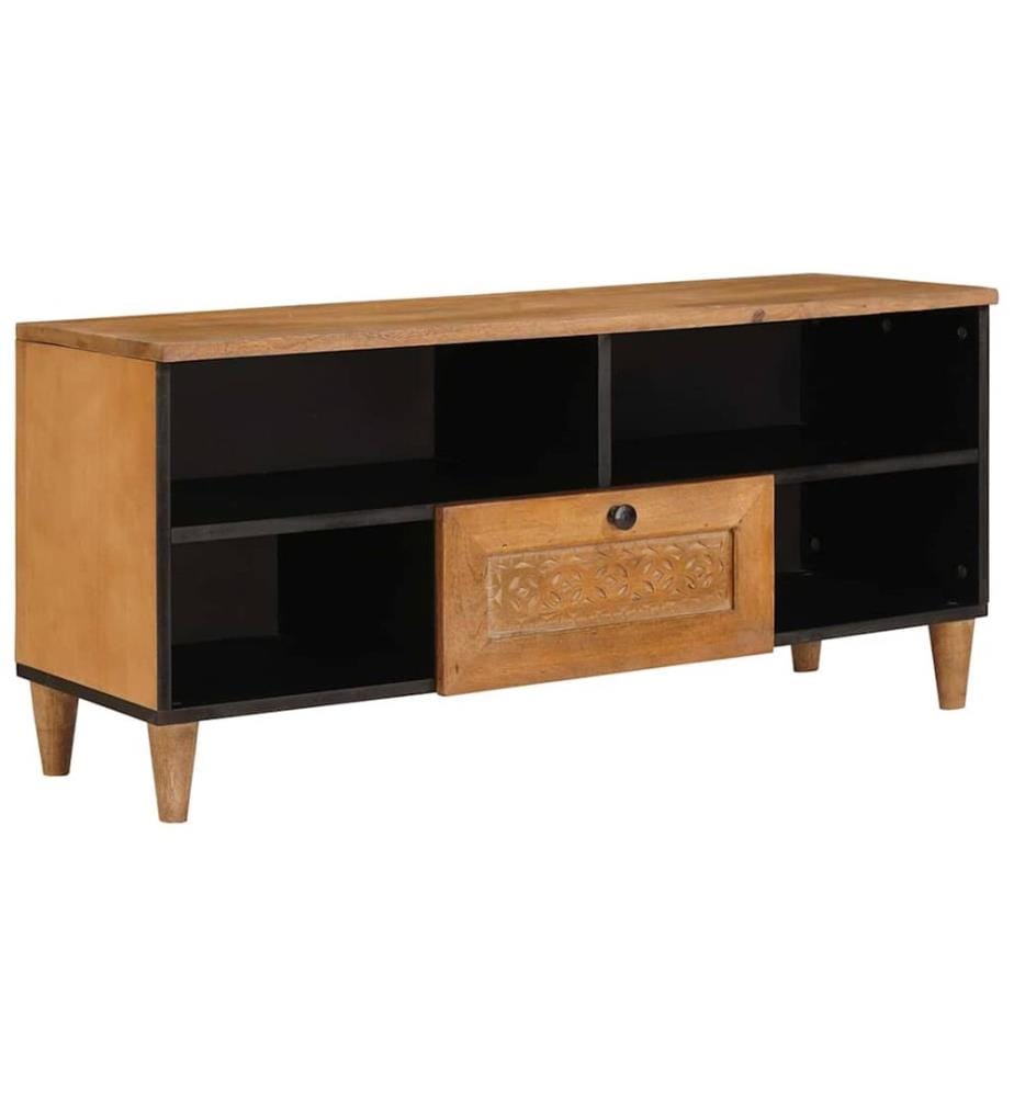 Meuble TV avec tiroir 100 x 33 x 46 cm Bois de mangue massif